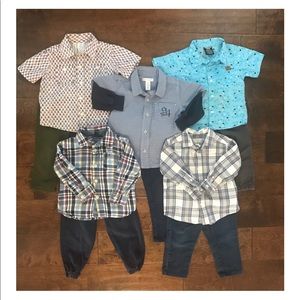 Five- 2 pc Outfits, Button up Shirts, Pants